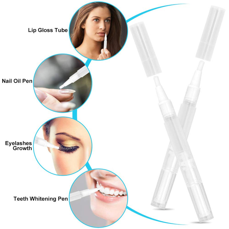 [Australia] - TANCUDER 10 PCS Empty Cuticle Oil Pen 3 ML Transparent Twist Pen Refillable Nail Polish Bottle Eyelash Growth Liquid Tube Cosmetic Container with Brush Tip for Lip Gloss Teeth Whitening Liquid Perfume 