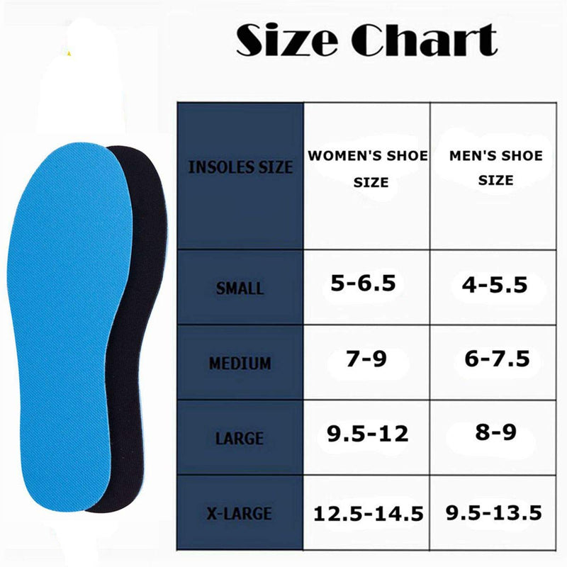 [Australia] - Amitataha 2 Pairs Breathable Insoles, Super-Soft, Sweat-Absorbent, Double-Colored and Double-Layered Shoe Inserts of Foam That Fit in Any Shoes (Blue/Black, 9.5-12 Women/8-9 Men) Blue/Black 