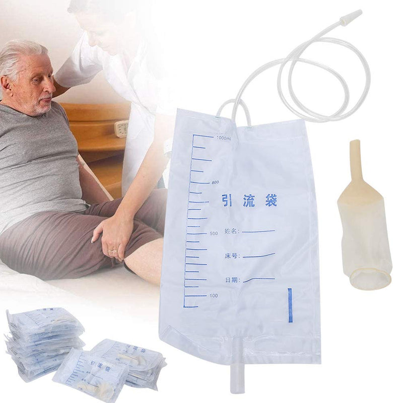 [Australia] - Yctze Male Urinal Bag, 25pcs Disposable Drainage Bag Urine Collection Bag Leg Bags Urine Drainage Bags,1000ML 