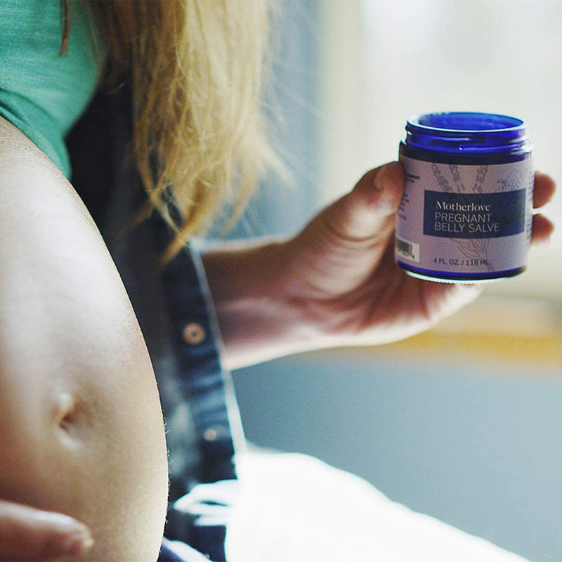 [Australia] - Motherlove Pregnant Belly Salve (4oz) Help Prevent Stretch Marks During Pregnancy & Soothe the Itch of Growing Skin—Moisturizing, Easily Absorbed Salve w/ Light Lavender Scent—Organic Herbs, Non-GMO 4 Fl Oz (Pack of 1) Standard Packaging 