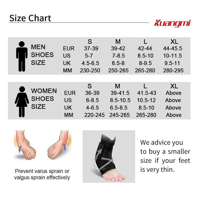 [Australia] - Kuangmi Ankle Brace Stabilizers Adjustable Ankle Support for Sports Protect, Sprained Ankle, Ligament Damage, Injury Recovery (Small) S 