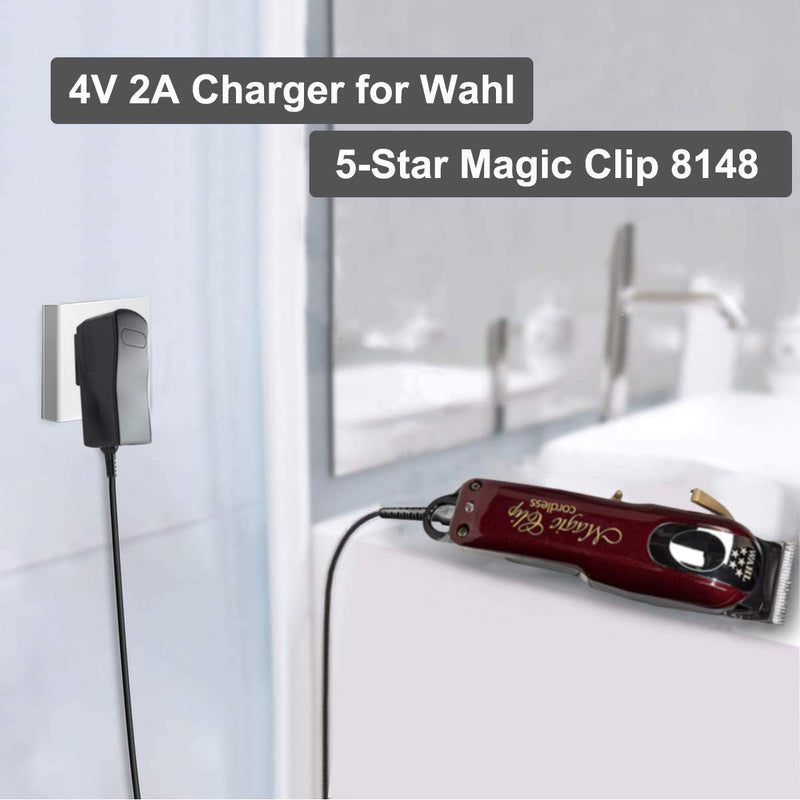 [Australia] - 4V Clipper Charger for Wahl 5-Star Magic Clip Cordless Clipper, Wahl 8164 / 8591 / 8148 / 8504 Cordless Trimmer, Wahl 1919 100 Year Clipper Power Cord 