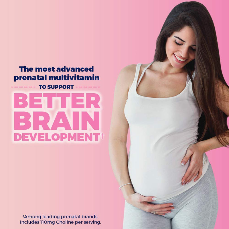[Australia] - One A Day Women’s Prenatal Advanced Complete Multivitamin with Brain Support* with Choline, Folic Acid, Omega-3 DHA & Iron for Pre, During and Post Pregnancy, 60+60 Count (120 Count Total Set) NEW 
