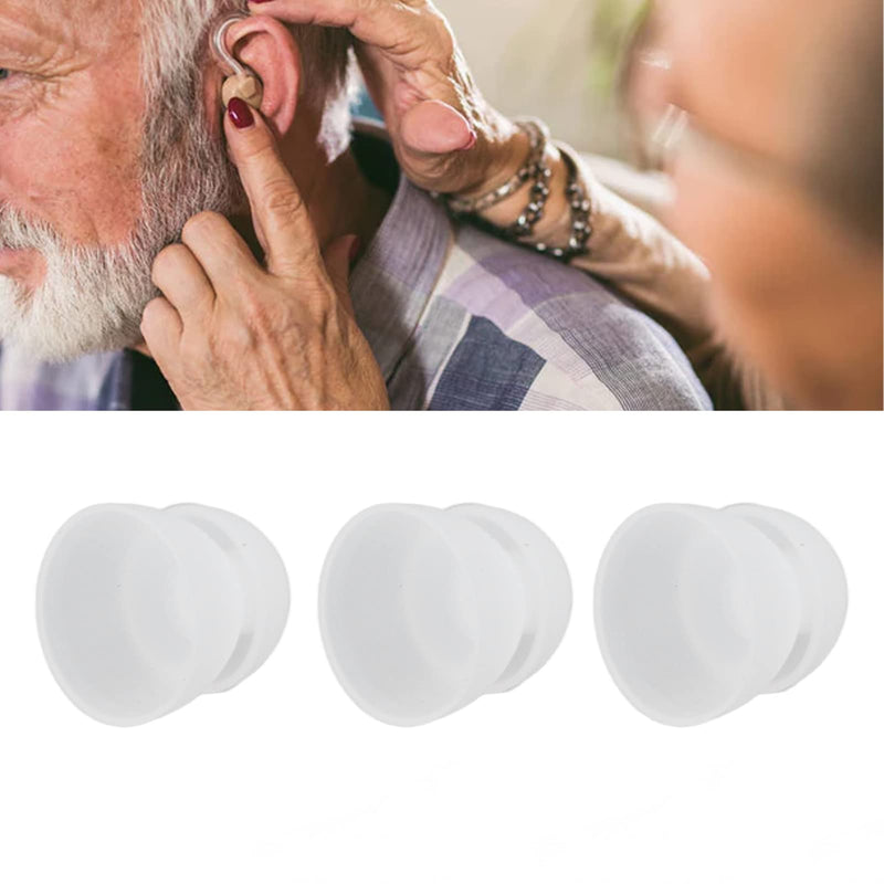 [Australia] - 10pcs Hearing Aid Domes, 8mm Mushroom Soft Silicone Double Layer Closed Type Washable Anti Static Ear Tips for Hearing Sound Amplifiers Hearing Aids(White) White 