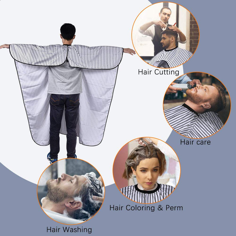 [Australia] - FaHaner 65 X 57 inch Barber Cape with Window +Hair Cleaning Brush Visible Haircut Cape with Adjustable Closure Hairdressing Cape and Big Size 165 X 145cm for Adults,Hairstylists and Barbers Window Barber Cape 