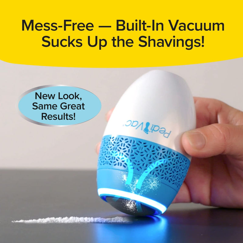 [Australia] - As Seen On TV PediVac Electric Callus Remover + Built-In Vacuum Sucks Up Shavings, New Look, Gently Removes Calluses & Dry Skin in Seconds, Mess-Free, Spins at 2000 RPMs, LED Light, 2 Speed Settings 