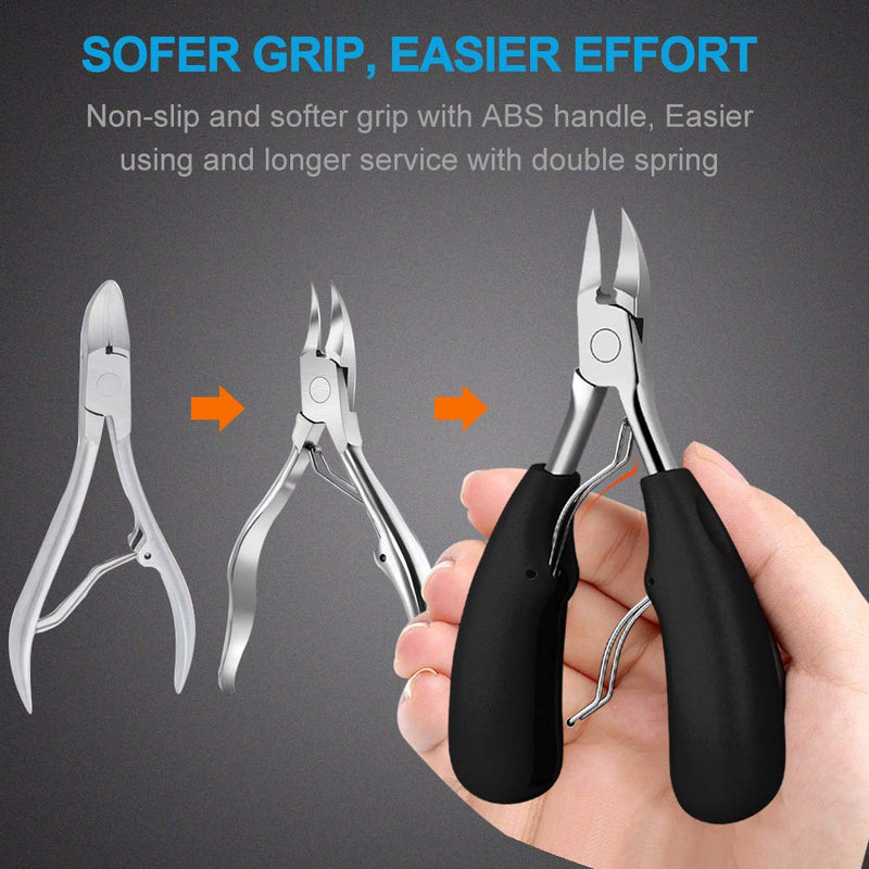 [Australia] - 4PCS Toe Nail Clipper for Ingrown or Thick Toenails,Toenails Trimmer and Professional Podiatrist Toenail Nipper for Seniors with Surgical Stainless Steel Sharp Blades Soft Grip Handle Wanmat 