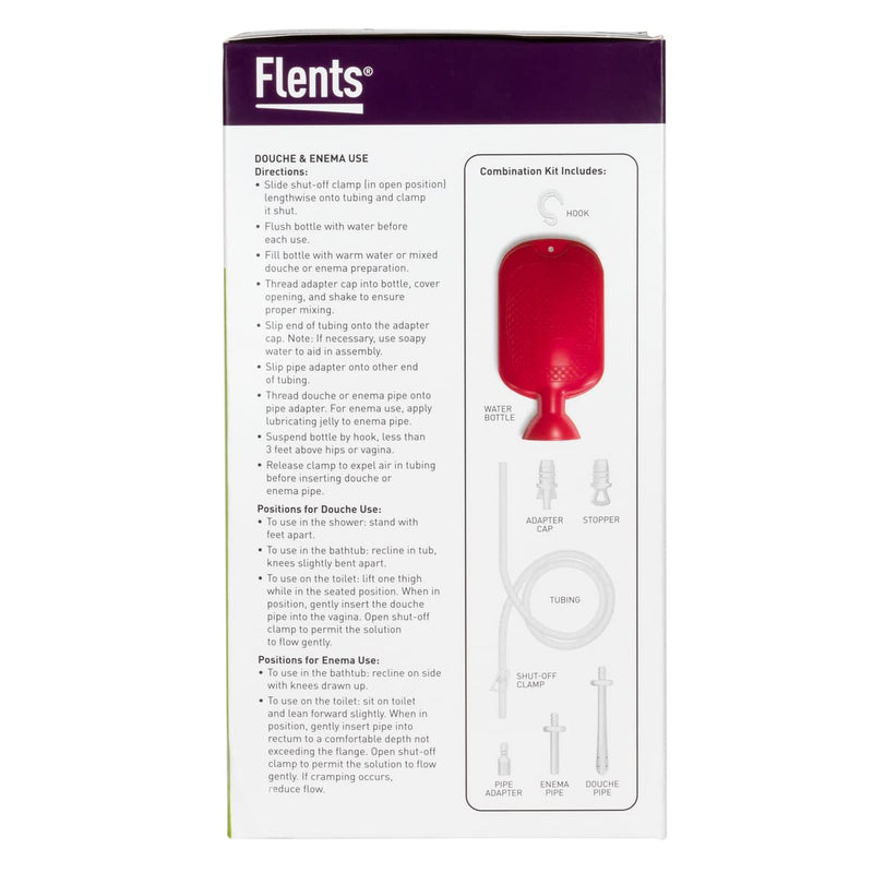 [Australia] - Flents Douche and Enema Combination Kit for Men and Women, Large Capacity, Multipurpose Cleaning System, Made with Comfortable Material, Red (1.66 L) 1.66 Liter 
