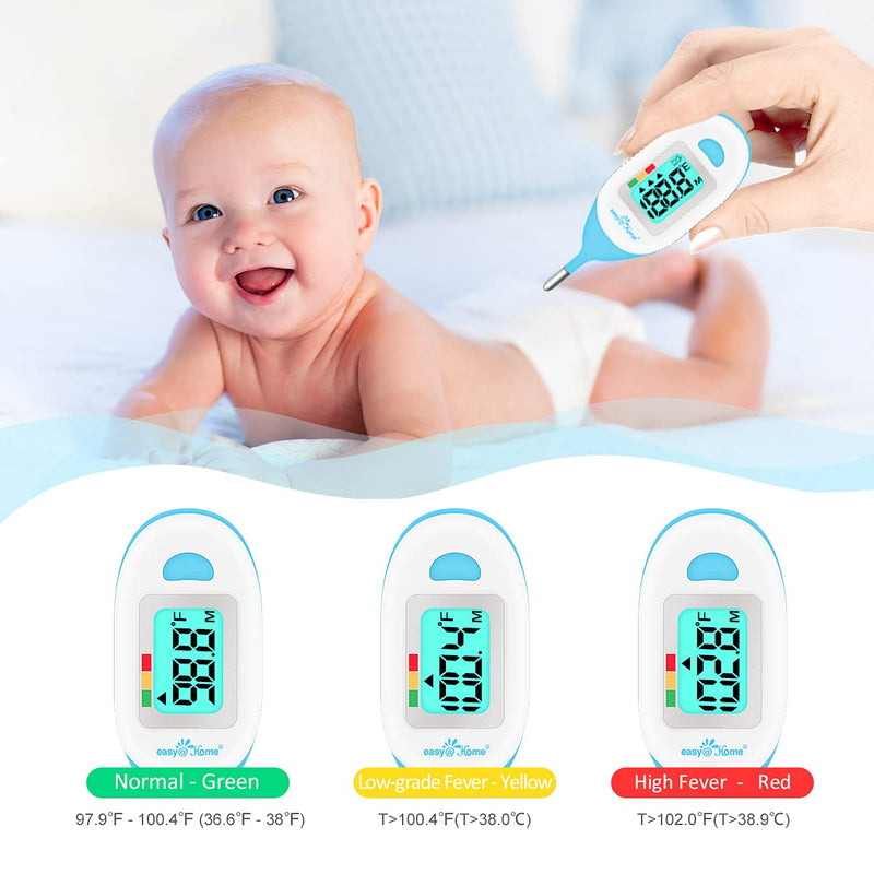 [Australia] - Baby Rectal Thermometer with Fever Indicator - Easy@Home Perfect Newborn and Infant Digital Thermometer with LCD Display Reading Body Temperature-Kid and Baby Item with Accurate Fast Reading - EMT-027 