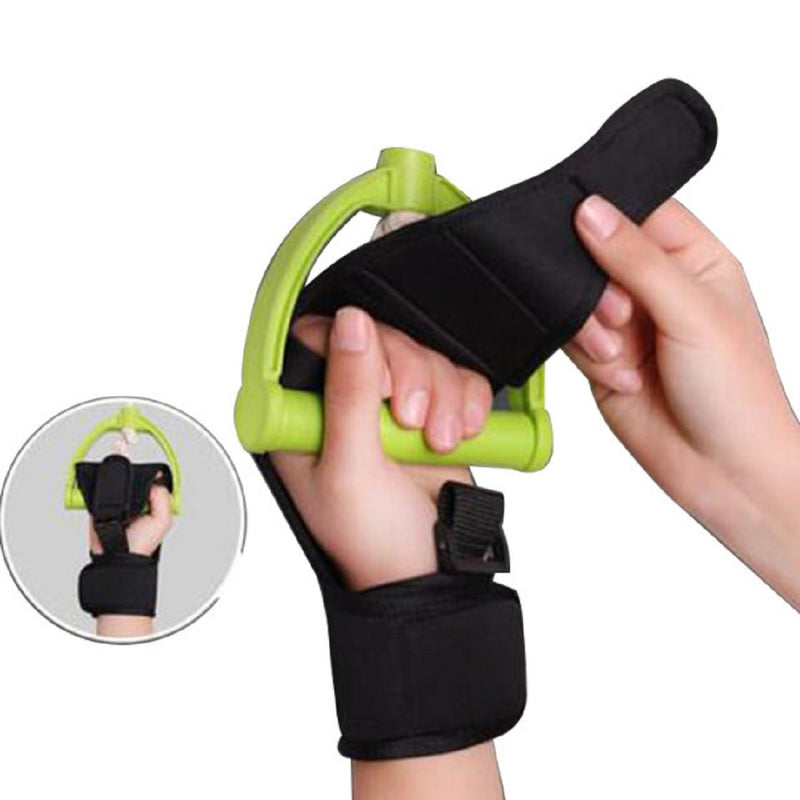 [Australia] - Lolicute Finger Splint Brace Ability,Finger Anti-Spasticity Rehabilitation Auxiliary Training Gloves for Stroke Hemiplegia Patient and Athlete Finger Rehabilitation [Single Hand Universal] (Black) 