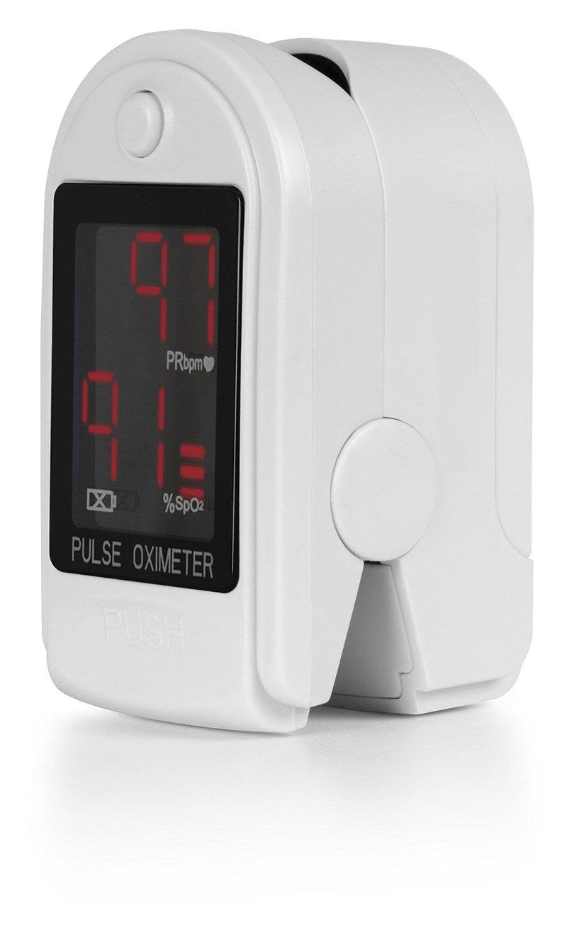 [Australia] - Concord Basics White Fingertip Pulse Oximeter Blood Oxygen Saturation Monitor with Carrying Case, Batteries, Silicone Cover and Lanyard 