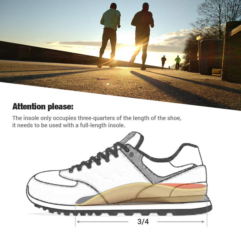 [Australia] - Orthotic Inserts 3/4 Length, Plantar Fasciitis Insoles with Metatarsal Pads Heel Cushion for Men and Women, High Arch Support Shoe Inserts for Flat Feet, Overpronation, Walking Running, M M(Men's7-10.5, Women's8-11.5) 