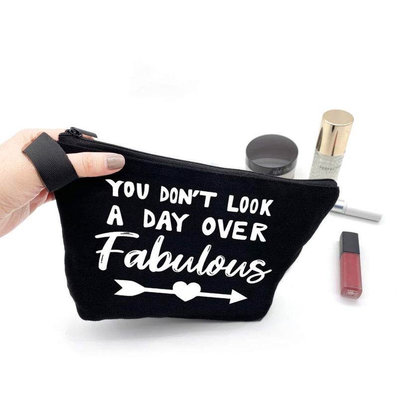 [Australia] - HomeLove Inc. you don't look a Day Over Fabulous Funny black Makeup Cosmetic Zipper Pouch Toiletry Travel Bag 