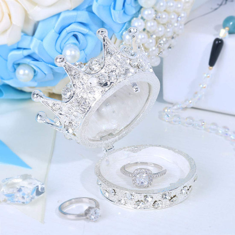 [Australia] - YU FENG Creative Vintage Crystal Crown Design Jewelry Box Ring Trinket Case Christmas Birthday Gift, Small 