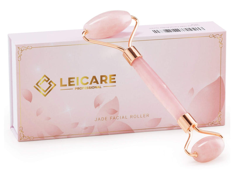 [Australia] - Jade Roller for Face - Rose Quartz Face Roller Skin Care - Stone Facial Roller, Face Massager for Women, Relieve Stress, Remove Wrinkles Eye Puffiness 