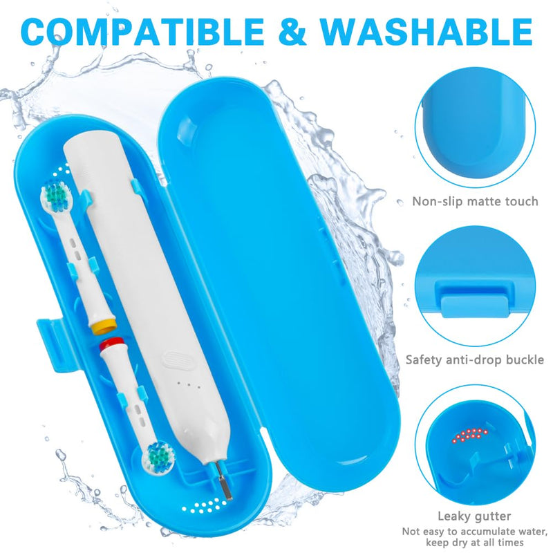 [Australia] - URAQT Electric Toothbrush Travel Case, Plastic Dustproof Toothbrush Holder for Electric Toothbrush, Portable Toothbrush Protective Cover, Electric Toothbrush Case Container for Business Camping Travel Blue 
