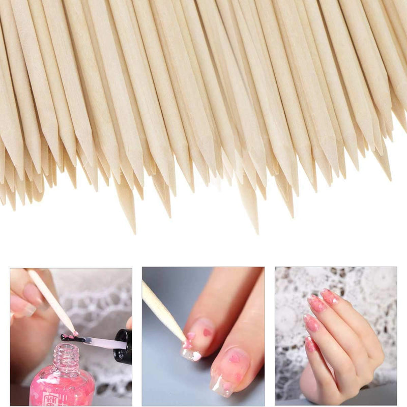 [Australia] - 300 Count Orange Wood Stick 4.5 inch Cuticle Pusher Remover Nail Art Manicure Pedicure Sticks 300 Counts 
