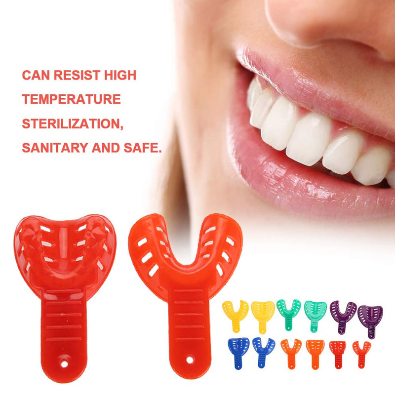 [Australia] - 12pcs/Set Dental Impression Trays, Mouth Trays, Dental Trays, Generic Dental Plastic Teeth Brace Plastic Teeth Holder Tooth Support Teeth Brace Tools for Teeth Support 