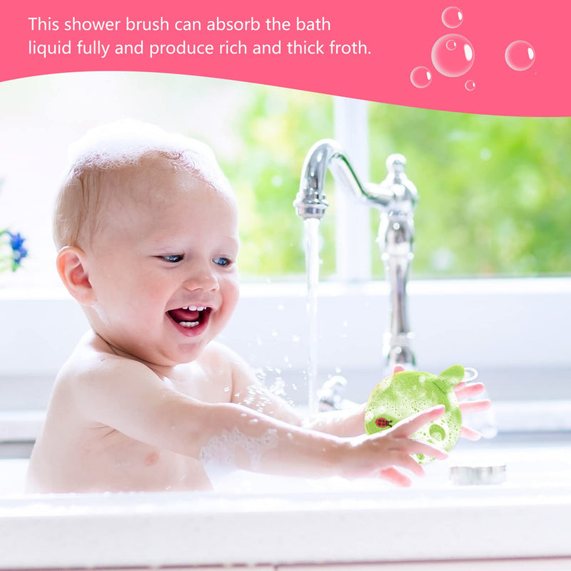 [Australia] - Lurrose 6pcs Kids Bath Sponge Cute Fruit Shape Body Loofah Shower Scrubber Exfoliating Washer Bath Ball Pouf Towel for Baby Toddler 
