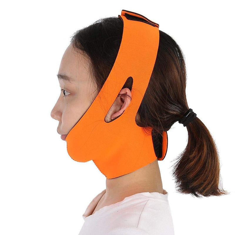 [Australia] - Face Lift Bandage Face Slimming Mask, Natural V Face Cheek Chin Lifting Tight Band, Anti Wrinkle Face Care Skin Compact V Line Reduce the bandage Chin Up Patch(Orange) 