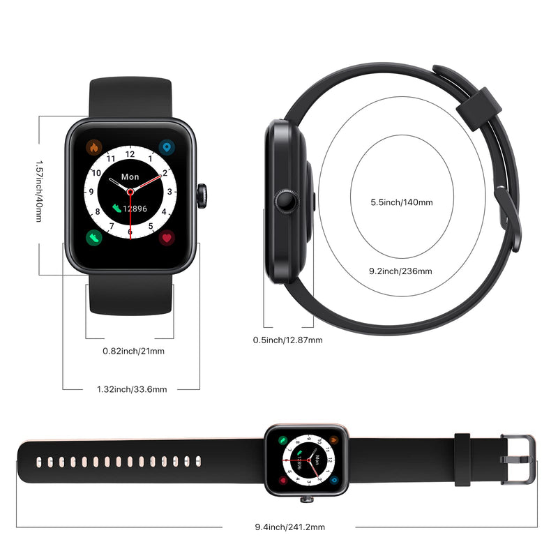 [Australia] - UMIDIGI UFit Pro(40mm) Smart Watch Alexa Built-in,Fitness Tracker with Heart Rate , SpO2 and Sleep Monitor, 5ATM Waterproof HD Color Touchscreen for Men Women Compatible with iPhone & Android black UFit Pro(40mm) 