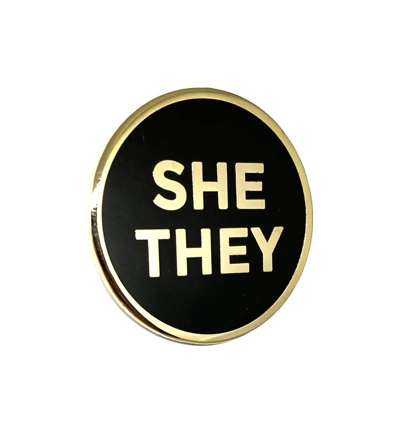 [Australia] - She They Lapel Pin - SHETHEY Nonbinary Enamel Pronoun Badge - LGBTQ LGBT Brooch 