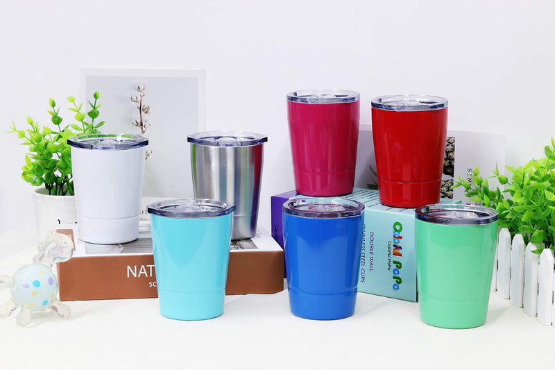 [Australia] - Colorful PoPo Kids Stainless Steel Cup Lovely Small Rambler Tumbler Sippy Cup with Lid and Silicone Straw, 8.5 OZ (1, Natural Color) 8.5 Fluid Ounces 