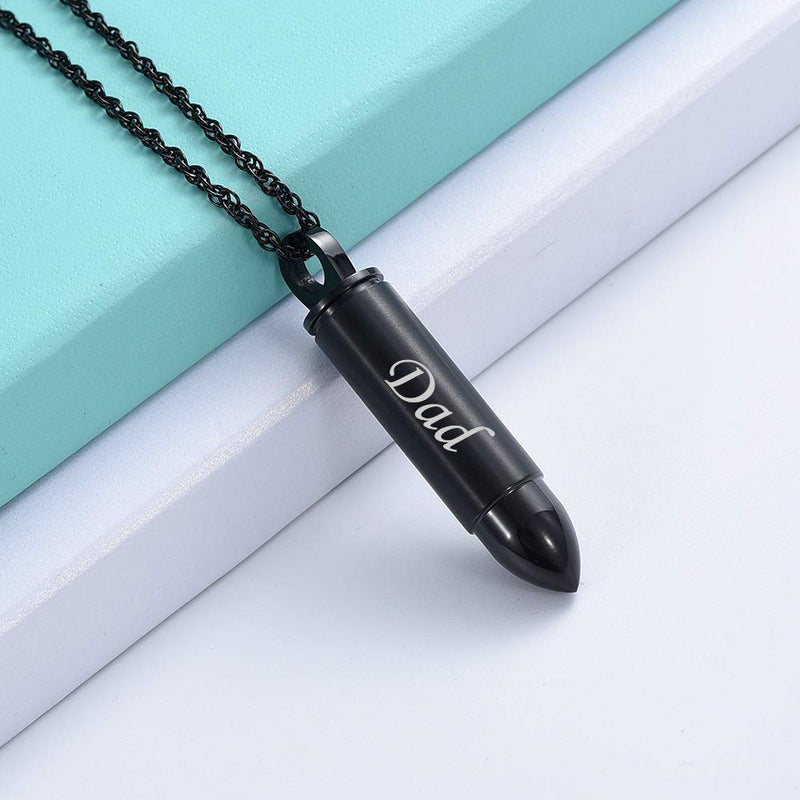 [Australia] - shajwo Cremation Jewelry Bullet Urn Ashes Necklace for Women Men Cylinder Keepsake Memorial Locket Pendant Ash Holder Dad 