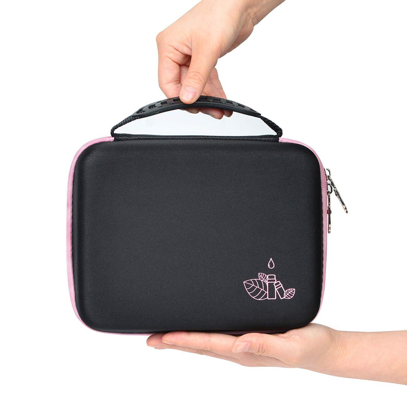 [Australia] - Beschan Essential Oil Storage Case Travel Carrying Oil Holder 30 for 5 10 15 ml Bottles & Roller Bottles with Stickers and Bottle Opener PINK-8.7"Lx6.3"Wx3.7"H 30 Holes 