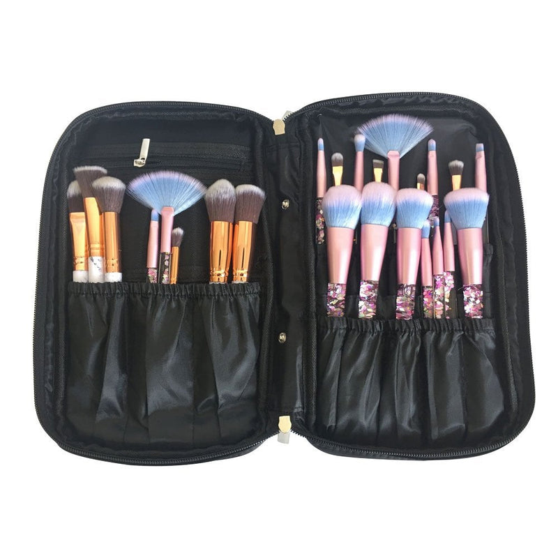 [Australia] - ONEGenug Makeup Brushes Organizer Bag Cosmetic Tools Handbag Beauty Case with Belt Strap Holder 