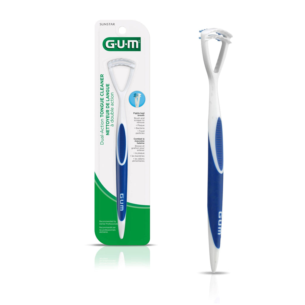 [Australia] - Sunstar 760RB GUM Dual Action Tongue Cleaner, Assorted Colors White & Blue 