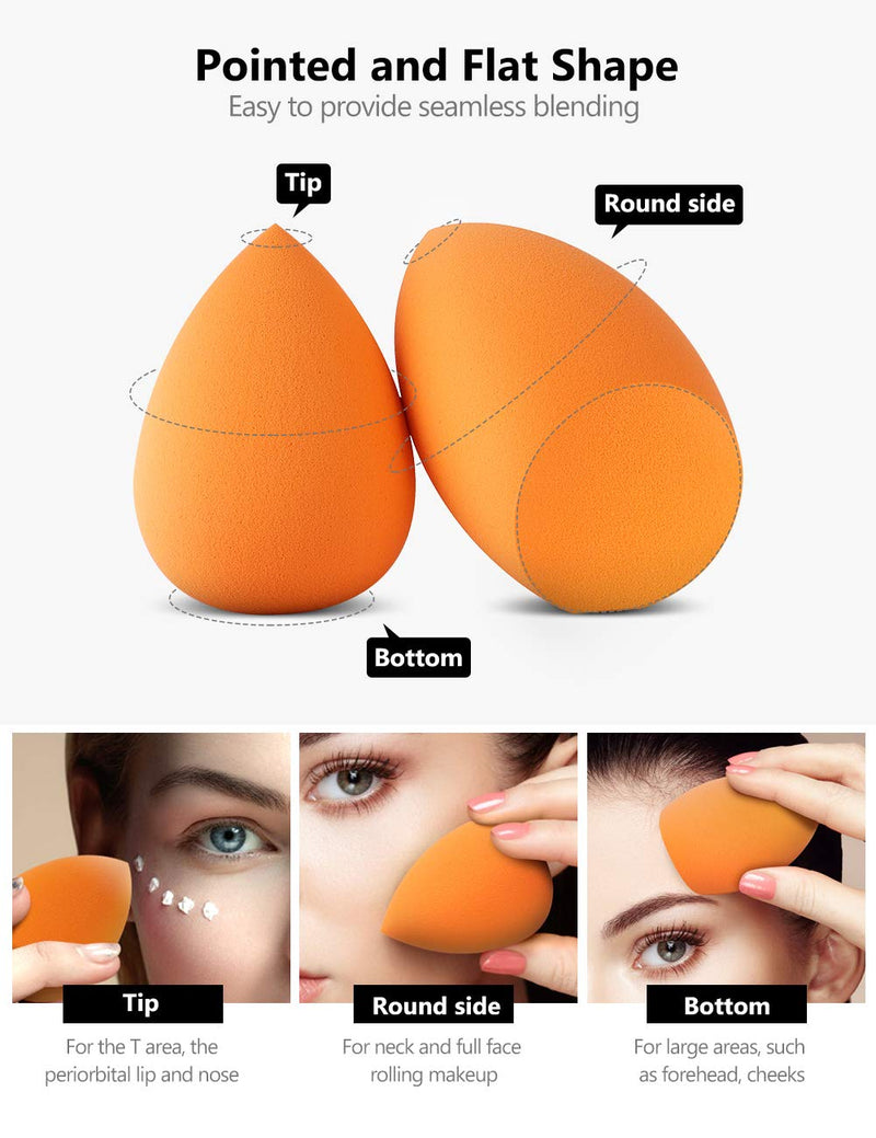 [Australia] - InnoGear Makeup Sponge, 10 Pcs Makeup Sponges Blender Set Beauty Cosmetic Foundation Blending Applicator Puff, Flawless for Liquid Cream Powder (Multi colored) Multicolor 2 