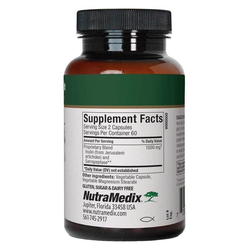 [Australia] - NutraMedix Serrapeptase - Proteolytic Enzyme Supplement - May Support Healthy Sinus Function - 1000mg with Inulin from Jerusalem Artichoke - May Support Cardiovascular Health (120 Vegetarian Capsules) 