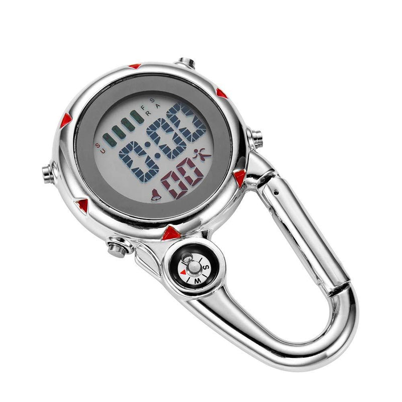 [Australia] - GORBEN Carabiner Watch Quartz Movement Belt Clip FOB Watch for Doctors Nurses Paramedics Fit on Backpack Satchel or Handbag Digital Red 