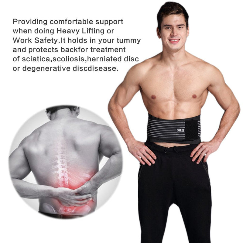 [Australia] - Cotill Lower Back Support Belt - Lumbar Support Brace for Pain Relief and Injury Prevention - Dual Adjustable Straps and Breathable Mesh Panels (S/M - Waist 62cm to 82cm) S/M (Pack of 1) 