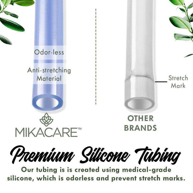 [Australia] - Enema Tubing Replacement Pack for Bucket and Silicone Bag - Includes Clamp, Stopcock, 4 Nozzles, Single-Way Valve, and 6ft Tube by Mikacare 