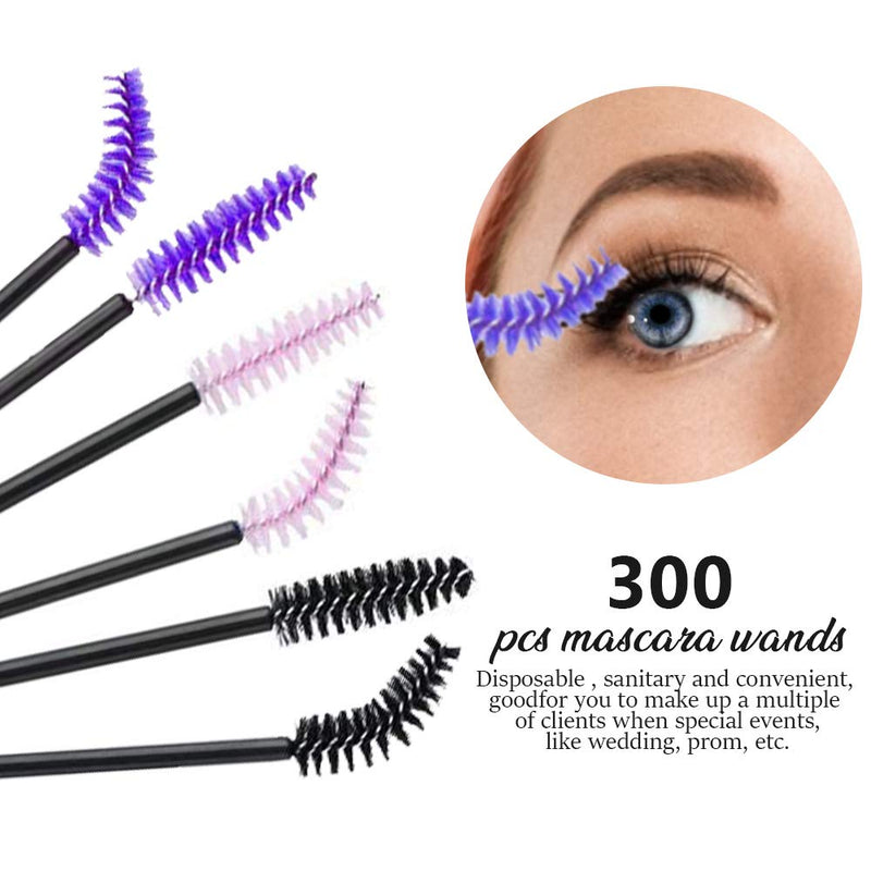 [Australia] - 300 Pcs Disposable Mascara Wands, Teenitor Eyelash Brush Mascara Testers Makeup Applicators Kit For Thick Or Thin, Long Or Short Eye Lashes 