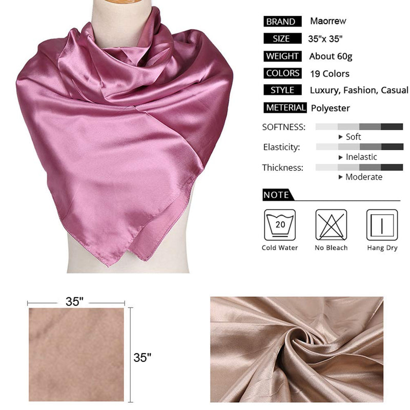 [Australia] - 35" Womens Large Satin Square Scarf Silk Feeling Hair Wrapping Gift Headscarf Scarves Army Green One Size 