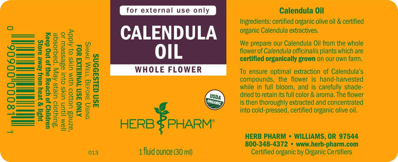 [Australia] - Herb Pharm Certified Organic Calendula Oil, 1 Fl Oz Calendula Oil, 1 Oz 