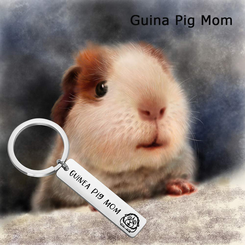 [Australia] - KUIYAI Guinea Pig Mom Keychain Cute Cavy Keyring Funny Guinea Pig Lover Gift Guinea Pig Keychain 