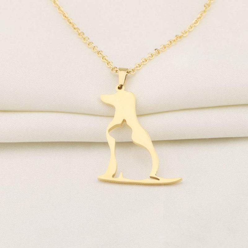[Australia] - BNQL Dog Cat Necklace Keychain Pet Pendant Jewelry for Animal Lover necklace Gold 