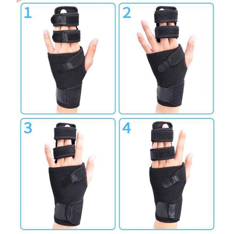 [Australia] - Footsihome Trigger Finger Splint for Two or Three Finger Support, Finger Brace Wist Immobilizer for Broken Joints, Sprains, Contractures, Arthritis, Tendonitis and Pain Relief Hand Right 