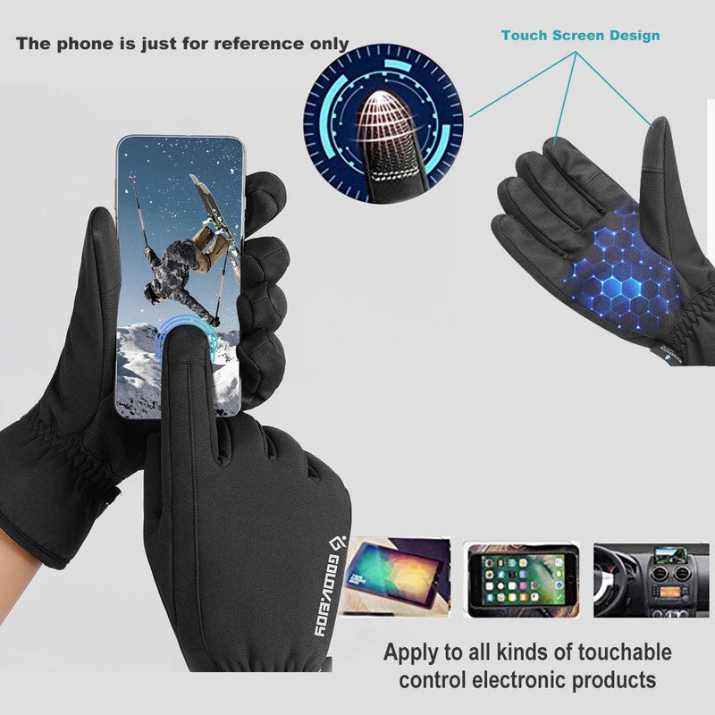 [Australia] - Jeniulet -30℉ Winter Gloves 100% Waterproof Windproof Touch Screen Super Warm Gloves for Men Medium 