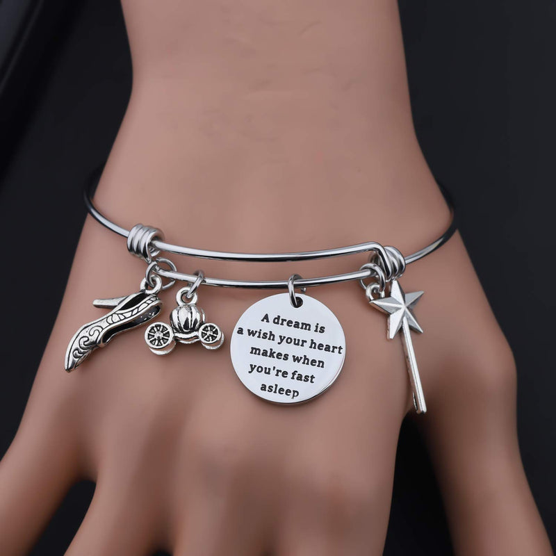 [Australia] - ENSIANTH Dream Princess Bracelet A Dream is A Wish Your Heart Makes When You're Fast Asleep Nursery Gift Dream Bracelet 