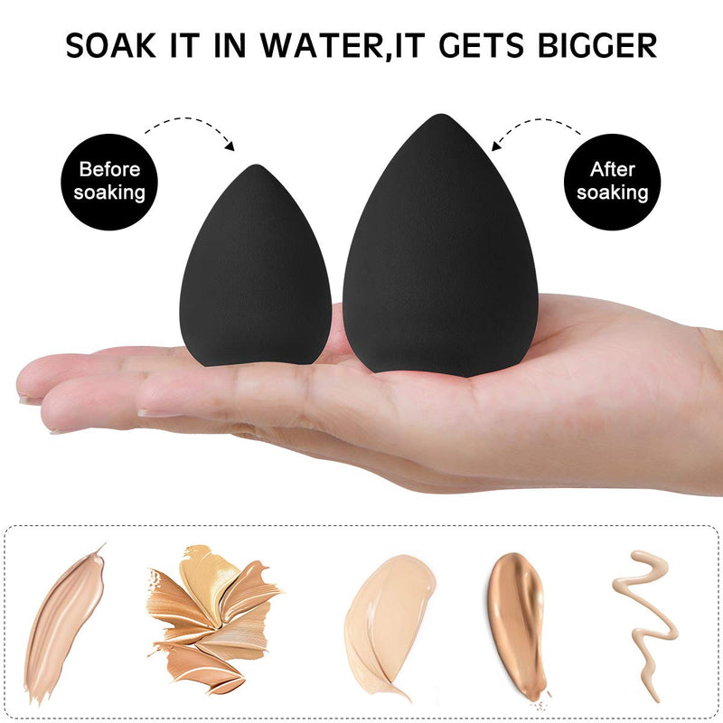 [Australia] - NOOUSR Makeup Sponge Blender Beauty Foundation Blending Sponge for Liquid, Cream, and Powder Protective Case for Your Makeup Sponge（4pcs） (Black + matcha + red combination) Black + matcha + red combination 