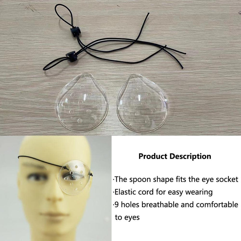 [Australia] - DADADEFEIJI 2 Pcs Porous Transparent Eye Mask Ventilation Transparent Eye Mask Plastic Eye Mask with Telescopic Rope Porous Breathable Eye Patch 