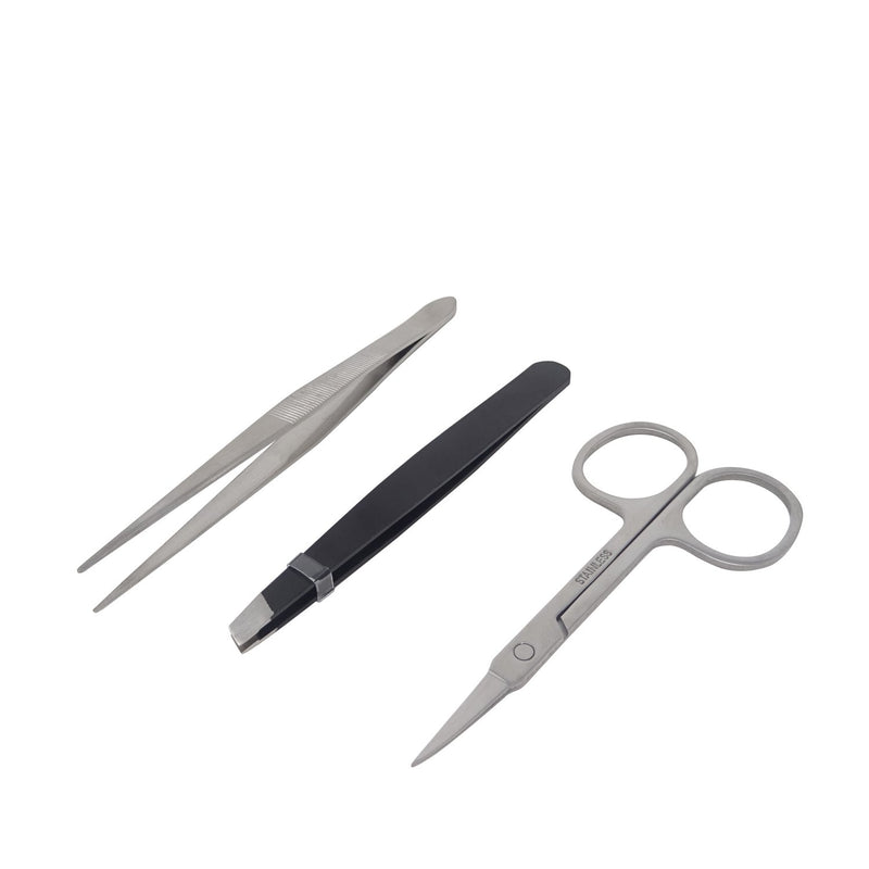 [Australia] - Honbay 3PCS Tweezers Set Point and Slant Stainless Steel Tweezers, Eyebrows Scissor, for Eyebrow and Nose Hair 