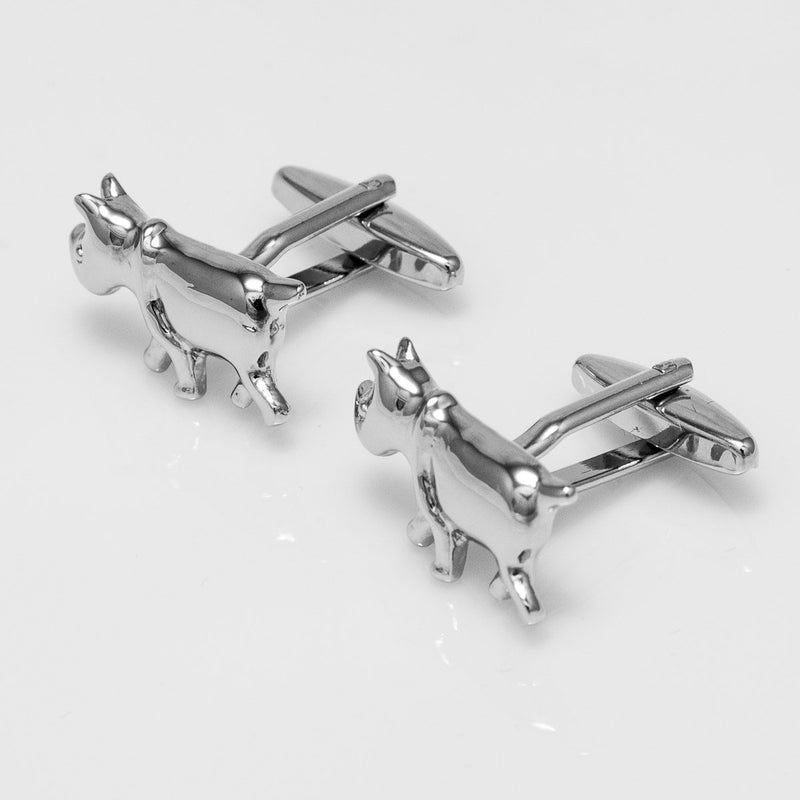 [Australia] - MRCUFF Rhino Rhinoceros Pair Cufflinks in a Presentation Gift Box & Polishing Cloth 