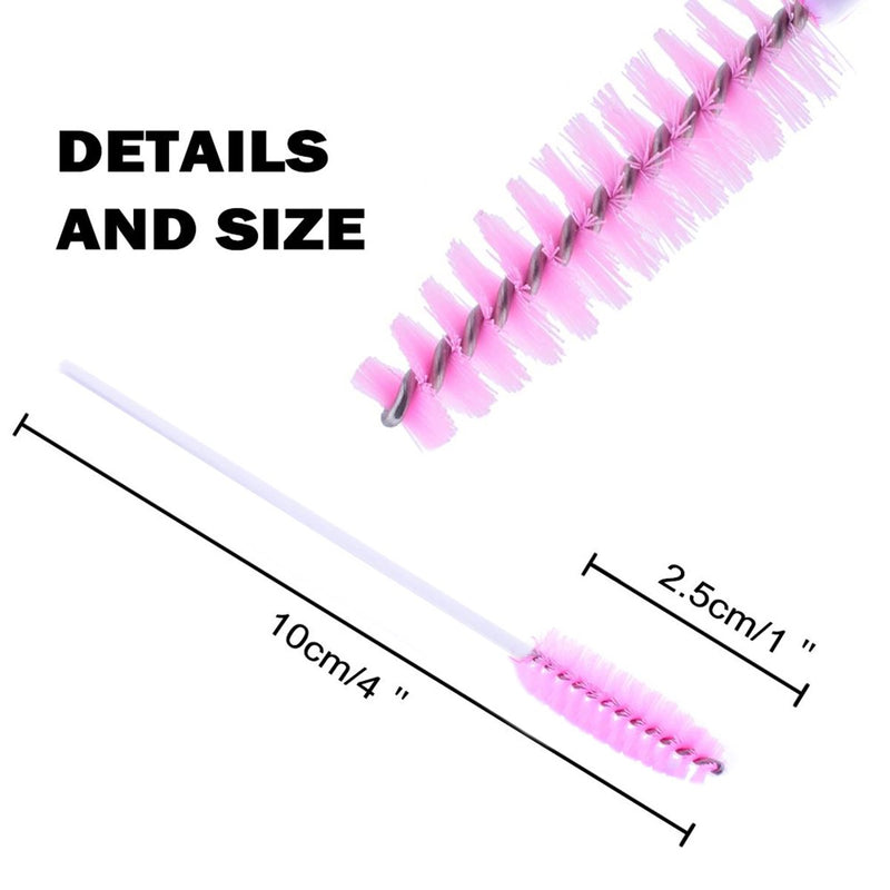 [Australia] - AKStore 100 PCS Disposable Eyelash Brushes Mascara Wands Eye Lash Eyebrow Applicator Cosmetic Makeup Brush Tool Kits (White-Pink) White-Pink 