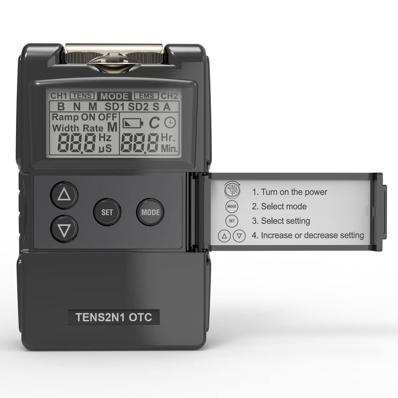 [Australia] - Therapist’s Choice TENS Unit and EMS Muscle Stimulator ComboOTC TENS Device with Accessories,Black 